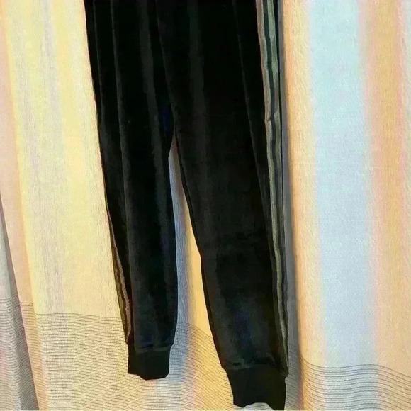 HUDSON Los Angeles Black Velvet Gold Striped Joggers Size small - Picture 3 of 10